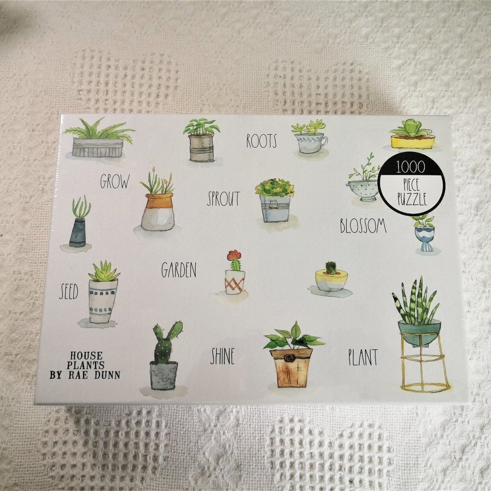 RAE DUNN "House Plants" 1000 Piece Puzzle - New & Giftable Plastic-Wrapped Box